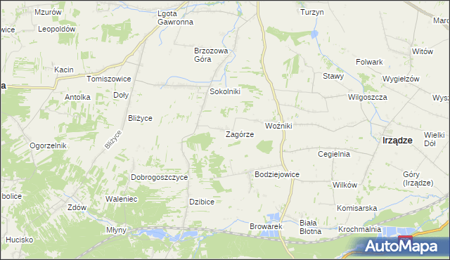 mapa Zagórze gmina Niegowa, Zagórze gmina Niegowa na mapie Targeo