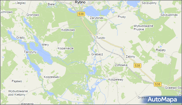 mapa Grabacz, Grabacz na mapie Targeo