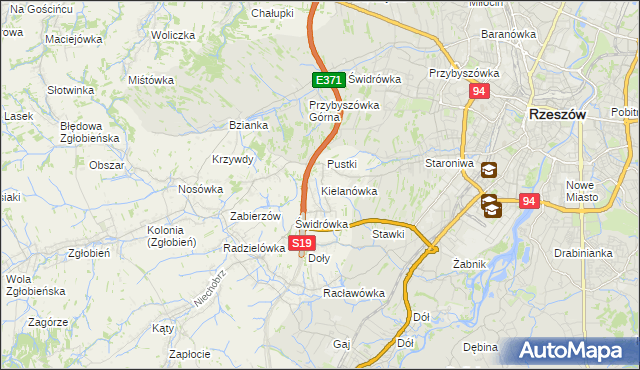 mapa Kielanówka, Kielanówka na mapie Targeo