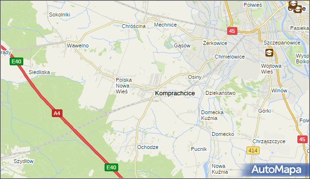 mapa Komprachcice, Komprachcice na mapie Targeo