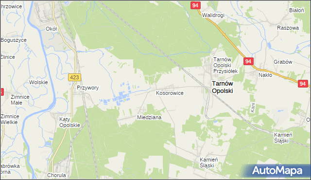 mapa Kosorowice, Kosorowice na mapie Targeo