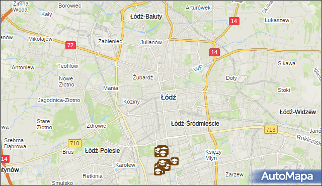 mapa Łodzi, Łódź na mapie Targeo