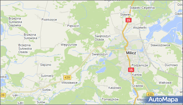 mapa Świętoszyn, Świętoszyn na mapie Targeo