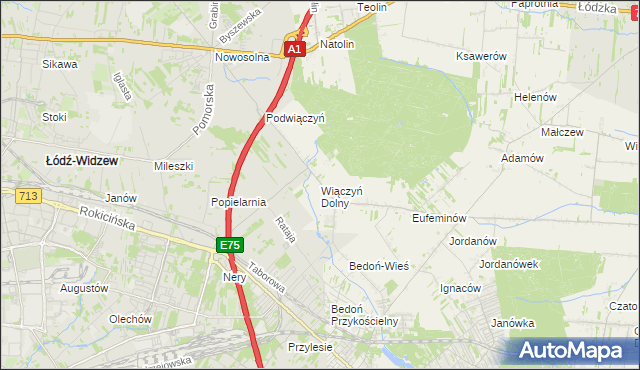 mapa Wiączyń Dolny, Wiączyń Dolny na mapie Targeo