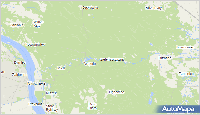 mapa Zieleńszczyzna, Zieleńszczyzna na mapie Targeo