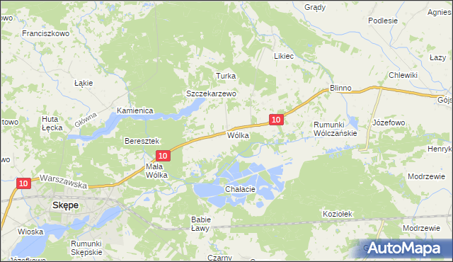 mapa Wólka gmina Skępe, Wólka gmina Skępe na mapie Targeo