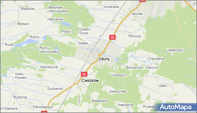 mapa Zduny powiat krotoszyński, Zduny powiat krotoszyński na mapie Targeo