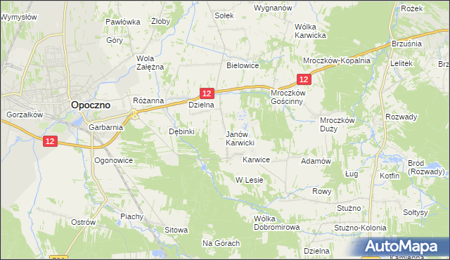 mapa Janów Karwicki, Janów Karwicki na mapie Targeo