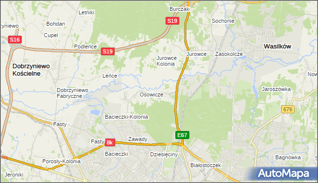 mapa Sielachowskie, Sielachowskie na mapie Targeo