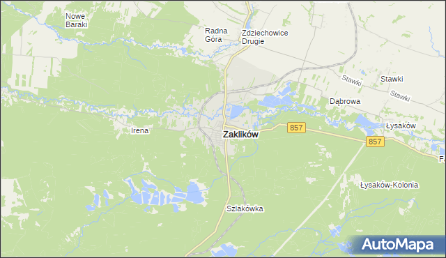 mapa Zaklików, Zaklików na mapie Targeo