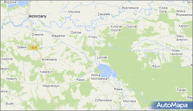 mapa Lipniak gmina Michów, Lipniak gmina Michów na mapie Targeo