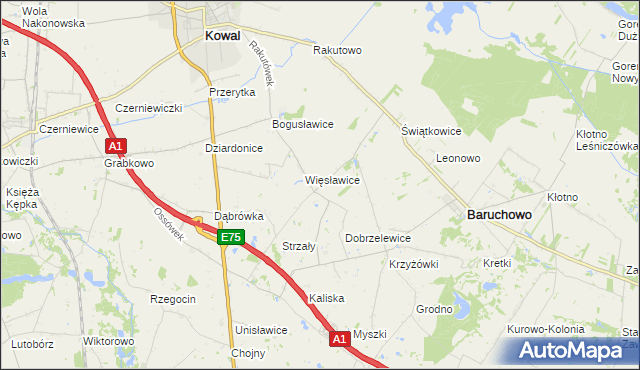 mapa Więsławice-Parcele, Więsławice-Parcele na mapie Targeo