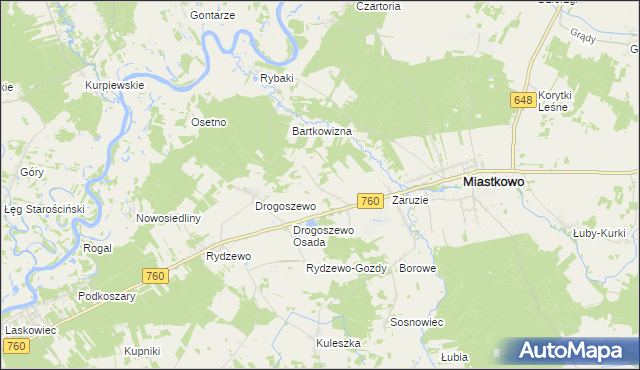 mapa Gałkówka gmina Miastkowo, Gałkówka gmina Miastkowo na mapie Targeo