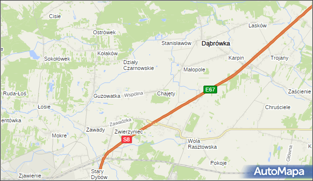 mapa Chajęty, Chajęty na mapie Targeo