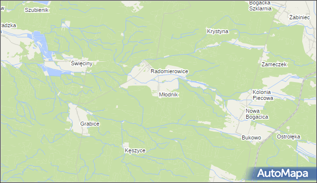 mapa Młodnik, Młodnik na mapie Targeo