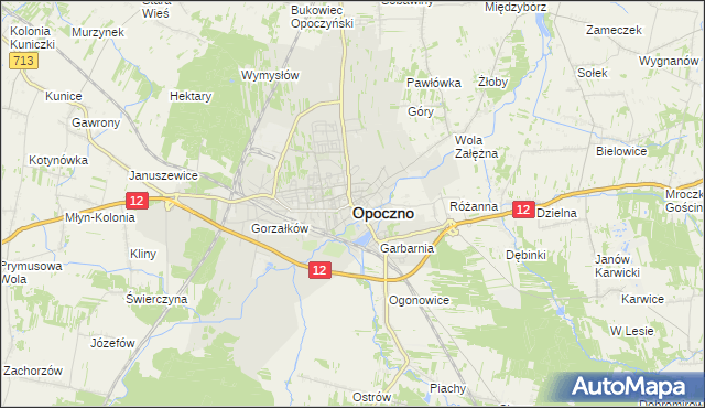 mapa Opoczno, Opoczno na mapie Targeo