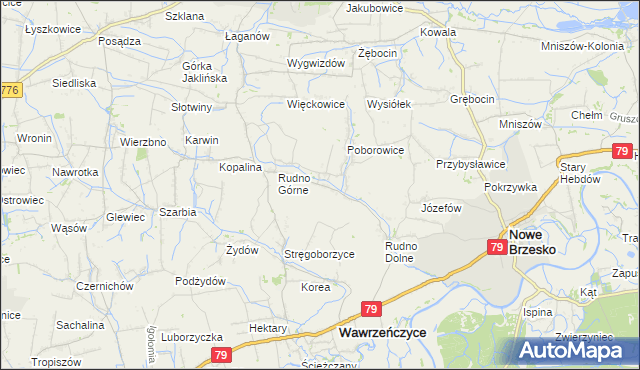 mapa Dobranowice gmina Igołomia-Wawrzeńczyce, Dobranowice gmina Igołomia-Wawrzeńczyce na mapie Targeo