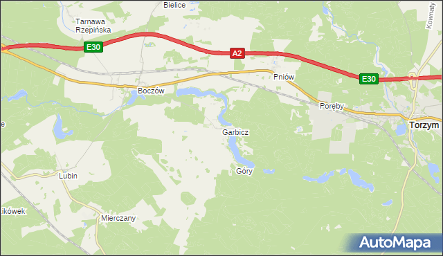 mapa Garbicz, Garbicz na mapie Targeo