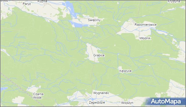 mapa Grabice gmina Murów, Grabice gmina Murów na mapie Targeo