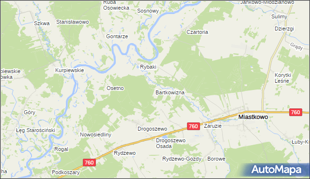 mapa Bartkowizna, Bartkowizna na mapie Targeo