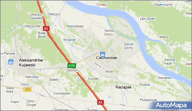 mapa Ciechocinek, Ciechocinek na mapie Targeo