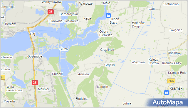 mapa Dąbrówka gmina Kramsk, Dąbrówka gmina Kramsk na mapie Targeo