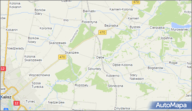 mapa Dębe gmina Żelazków, Dębe gmina Żelazków na mapie Targeo