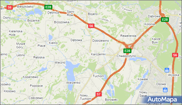 mapa Karczemki gmina Szemud, Karczemki gmina Szemud na mapie Targeo