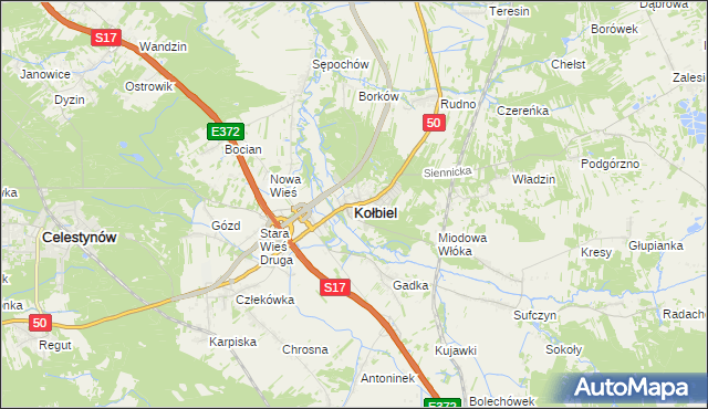 mapa Kołbiel, Kołbiel na mapie Targeo