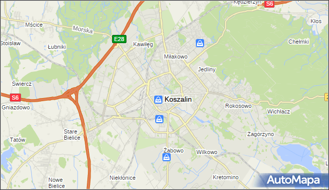 mapa Koszalina, Koszalin na mapie Targeo