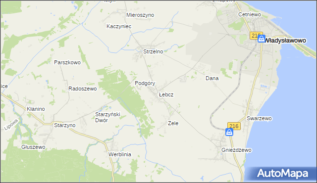 mapa Łebcz, Łebcz na mapie Targeo