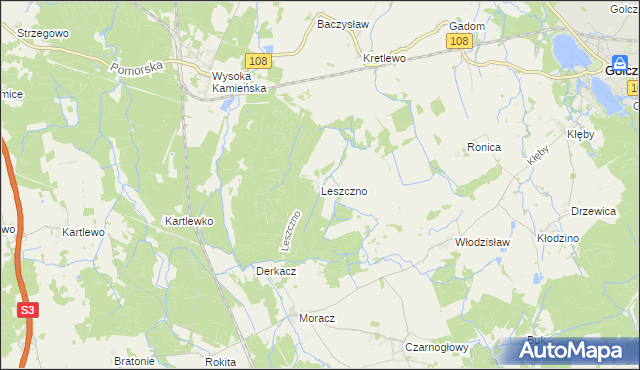 mapa Leszczno, Leszczno na mapie Targeo