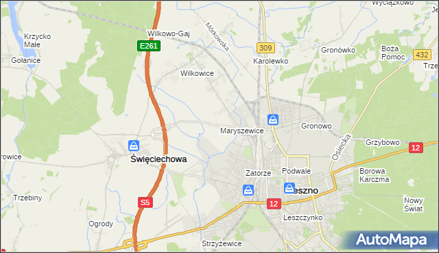 mapa Maryszewice, Maryszewice na mapie Targeo
