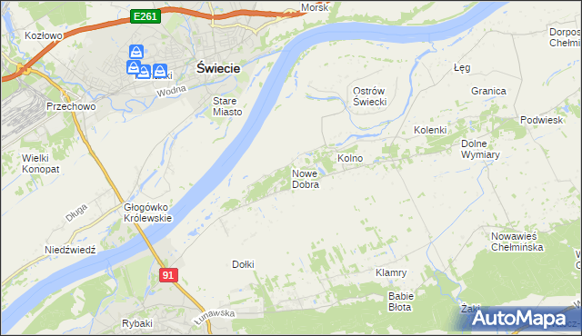mapa Nowe Dobra gmina Chełmno, Nowe Dobra gmina Chełmno na mapie Targeo