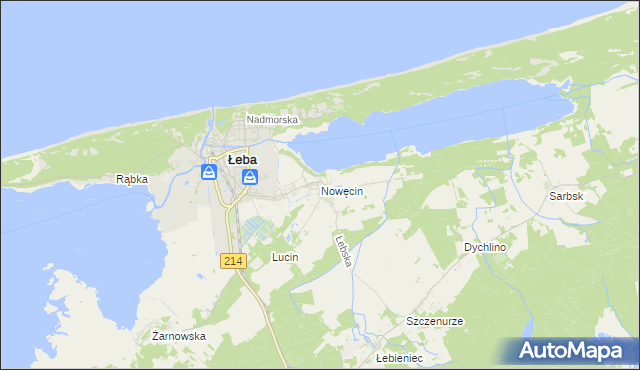 mapa Nowęcin, Nowęcin na mapie Targeo