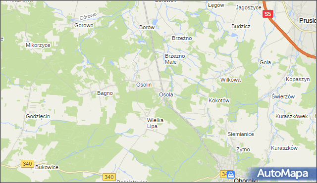 mapa Osola, Osola na mapie Targeo