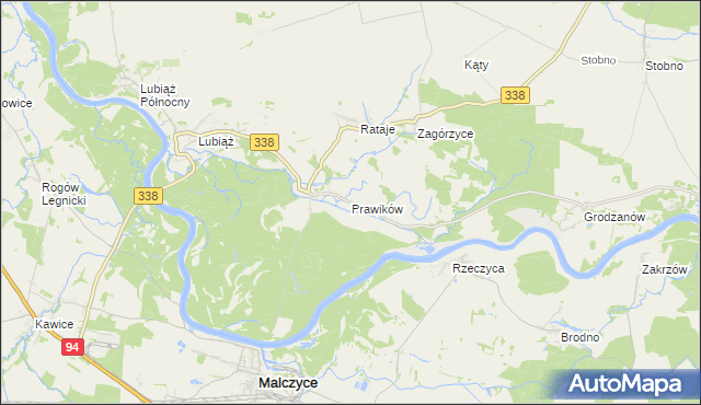 mapa Prawików, Prawików na mapie Targeo