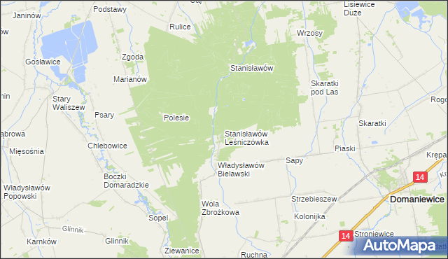 mapa Stanisławów Leśniczówka, Stanisławów Leśniczówka na mapie Targeo
