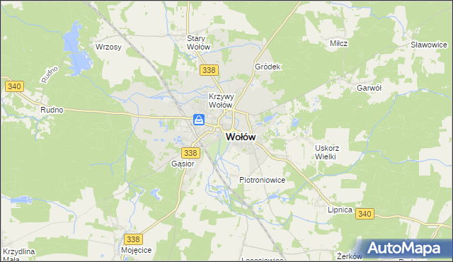 mapa Wołów, Wołów na mapie Targeo