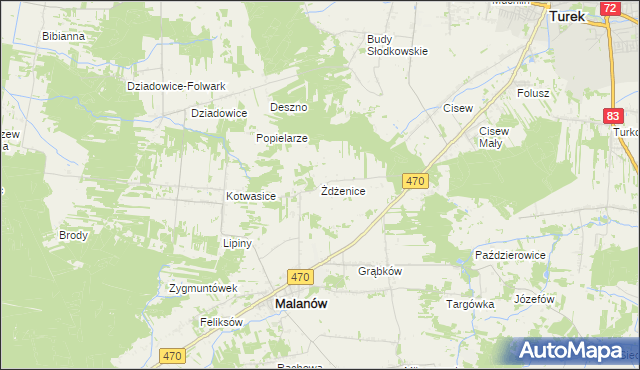 mapa Żdżenice, Żdżenice na mapie Targeo