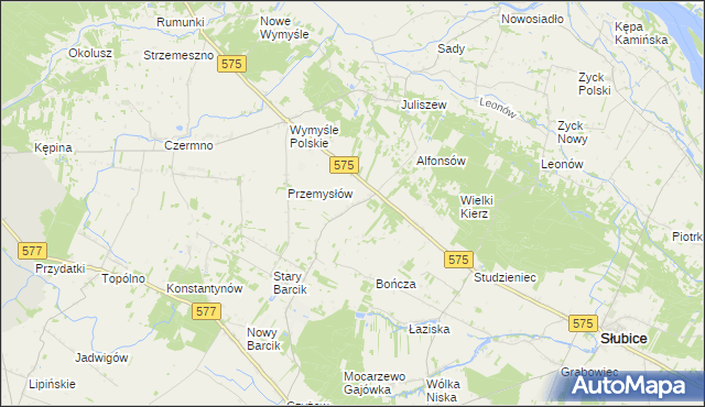 mapa Budy gmina Słubice, Budy gmina Słubice na mapie Targeo