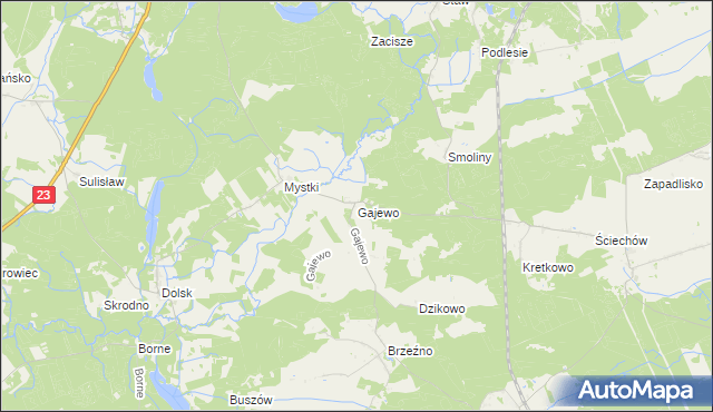 mapa Gajewo gmina Lubiszyn, Gajewo gmina Lubiszyn na mapie Targeo