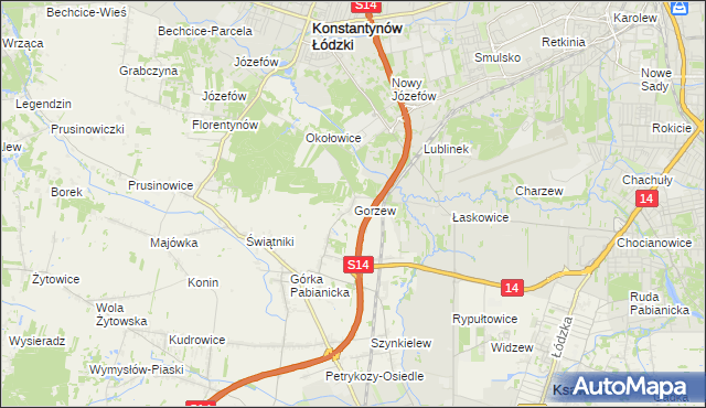 mapa Gorzew, Gorzew na mapie Targeo