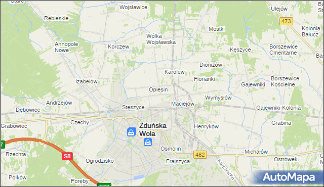 mapa Janiszewice, Janiszewice na mapie Targeo