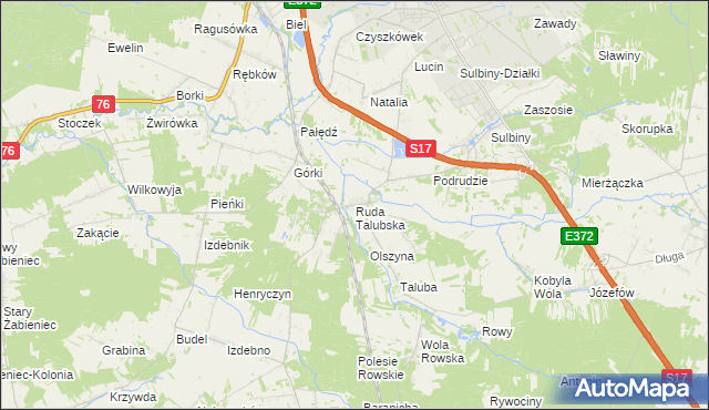 mapa Ruda Talubska, Ruda Talubska na mapie Targeo