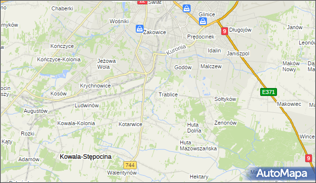 mapa Trablice, Trablice na mapie Targeo