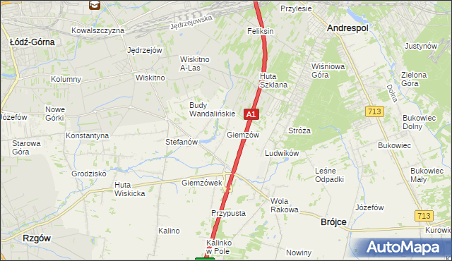 mapa Giemzów, Giemzów na mapie Targeo