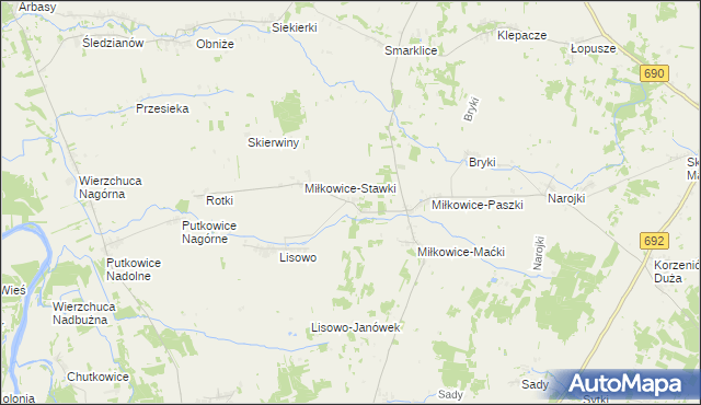 mapa Miłkowice-Janki, Miłkowice-Janki na mapie Targeo