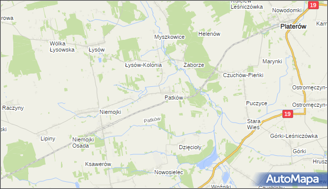 mapa Patków gmina Łosice, Patków gmina Łosice na mapie Targeo