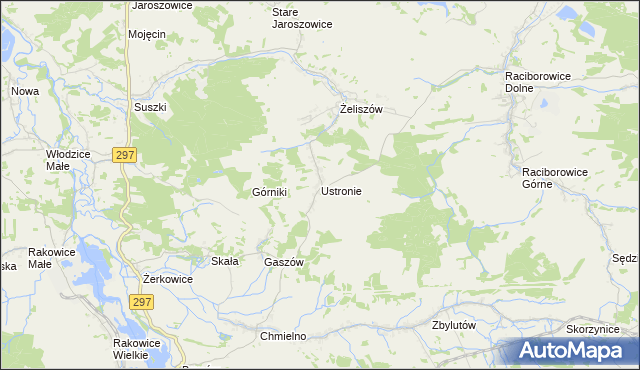 mapa Ustronie gmina Lwówek Śląski, Ustronie gmina Lwówek Śląski na mapie Targeo